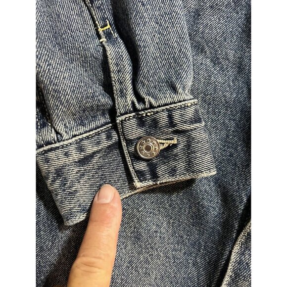 Vintage 90s Sean John Carpenter Denim Jacket Size XL Big Heavy Embroidered Rare. - Picture 5 of 14